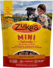 Zuke's Mini Naturals Beef treats—for quick positive reinforcement.