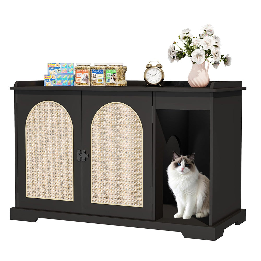 ZUNLANTK litter box enclosure front view shows discreet living room friendly design