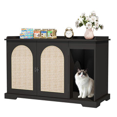 ZUNLANTK litter box enclosure front view shows discreet living room friendly design