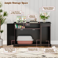 ZUNLANTK litter box enclosure interior view highlights spacious room for standard boxes