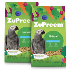 ZuPreem natural bird food pellets, 3 lb pack of 2, supporting daily nutrition for parrots