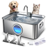 Zuqqony dog water fountain with 12L capacity for multi-pet hydration.