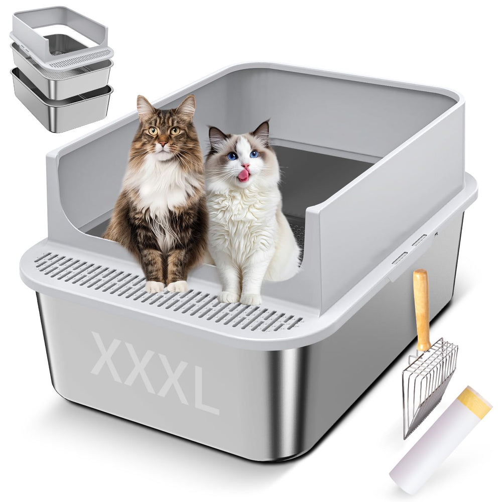 Zuqqony XXXL sifting litter box with 60L capacity for big cats.