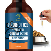 ZuvaPet Probiotics dog drops bottle pour for easy daily gut support.