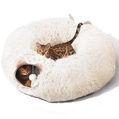 ZVBEK cat tunnel assembly shows simple setup for quick playtime and setup convenience.