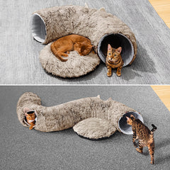 ZVBEK cat tunnel plush lounge area highlights soft comfort and cozy napping
