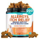 ZZTRMY cat allergy relief chews packaging highlights chicken flavor for daily use