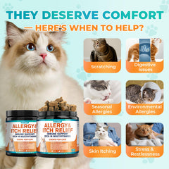 ZZTRMY cat allergy relief chews promote healthy coat and immunity