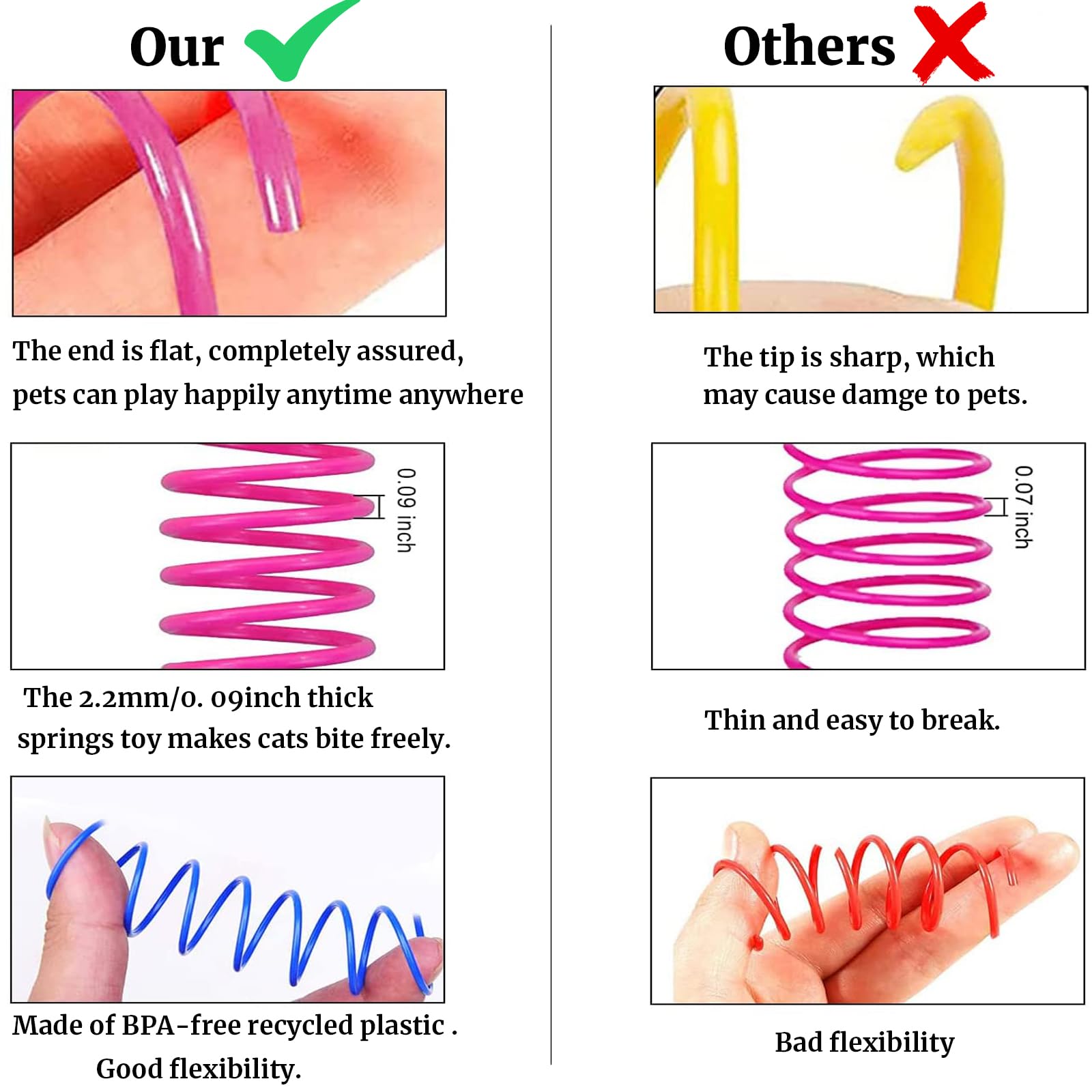 12 pcs cat spring toys bounce action showcases durable play for curious kittens