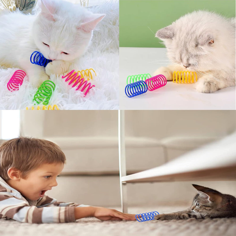 12 pcs cat spring toys BPA-free material highlights safe, long lasting enrichment for pets