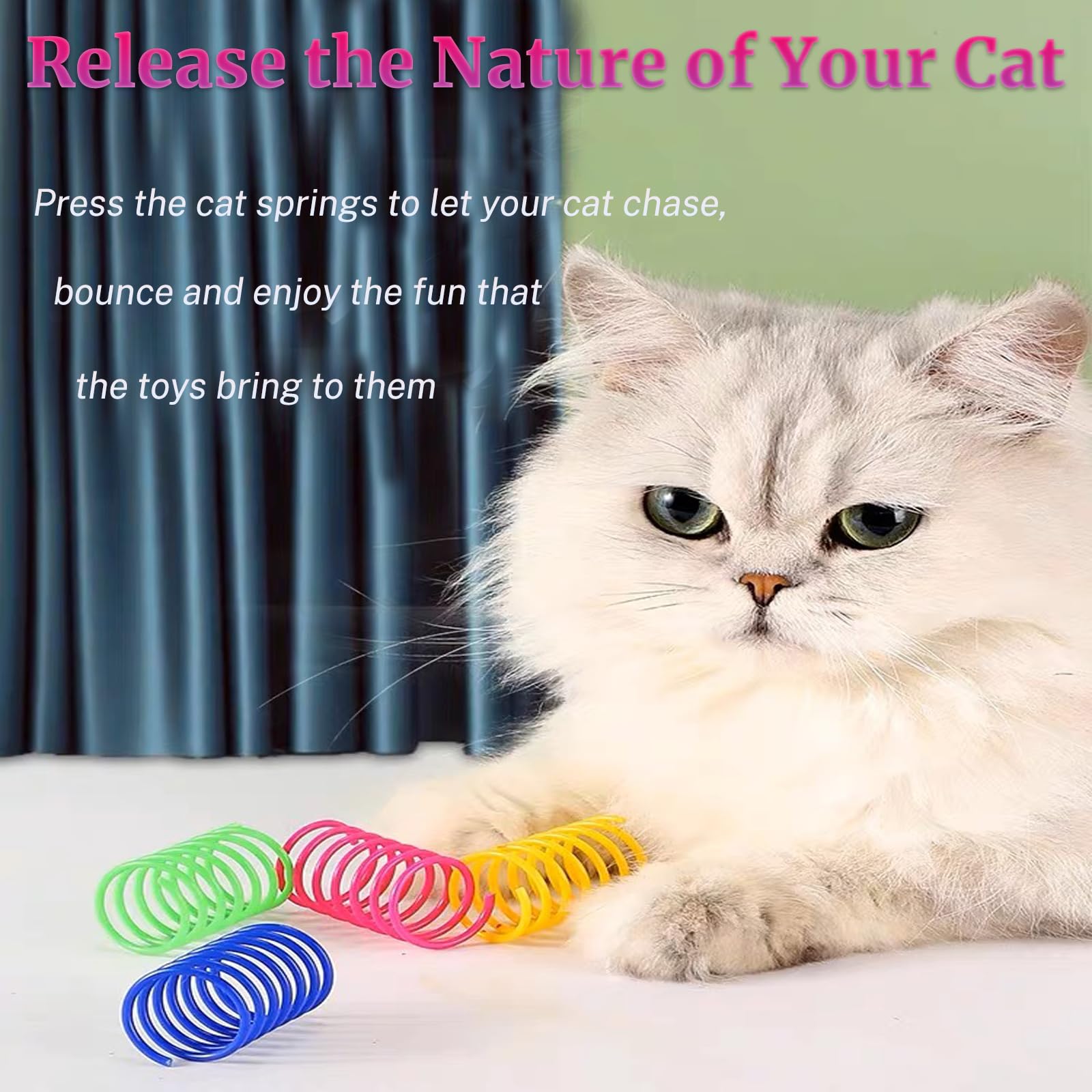 12 pcs cat spring toys multicolor pack attracts feline attention with bright colors