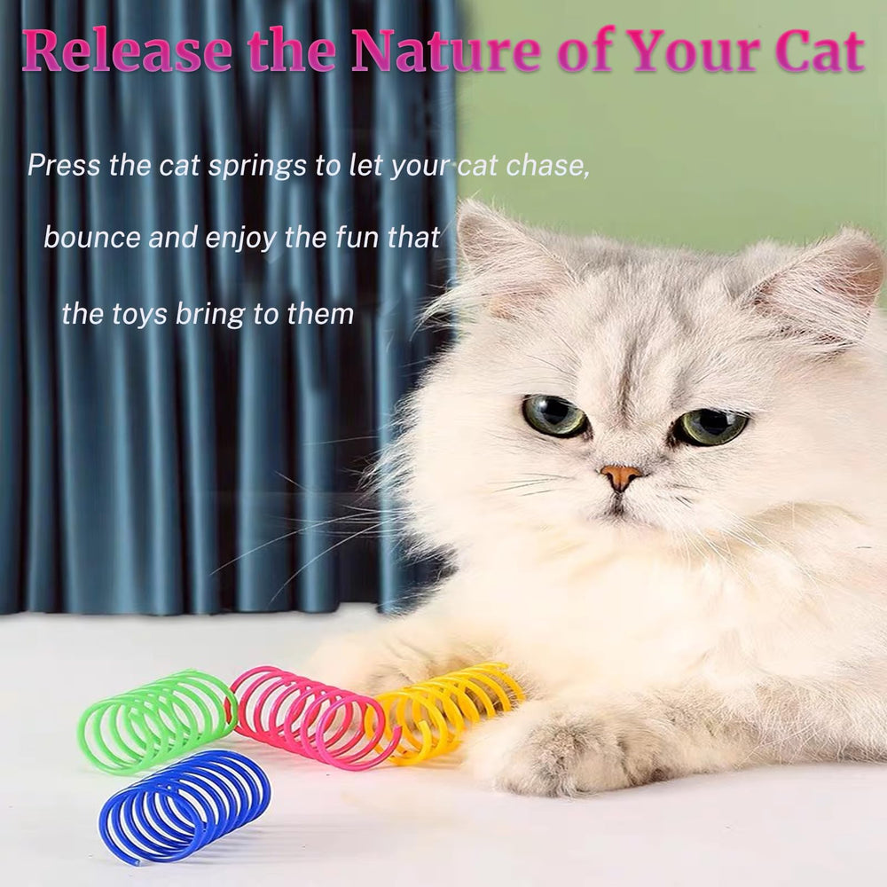 12 pcs cat spring toys multicolor pack attracts feline attention with bright colors