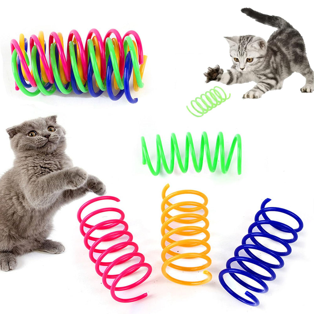12 pcs cat spring toys yellow spring energize kittens with active play and coordination