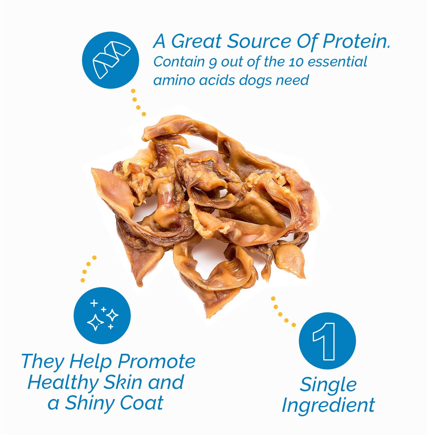 123 Treats pig ears dog-chew action—protein-packed reward