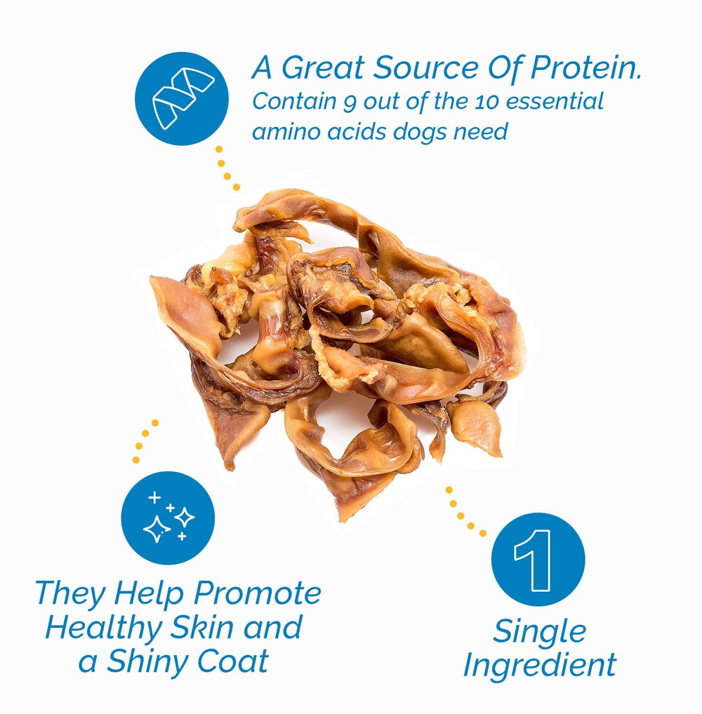 123 Treats pig ears dog-chew action—protein-packed reward