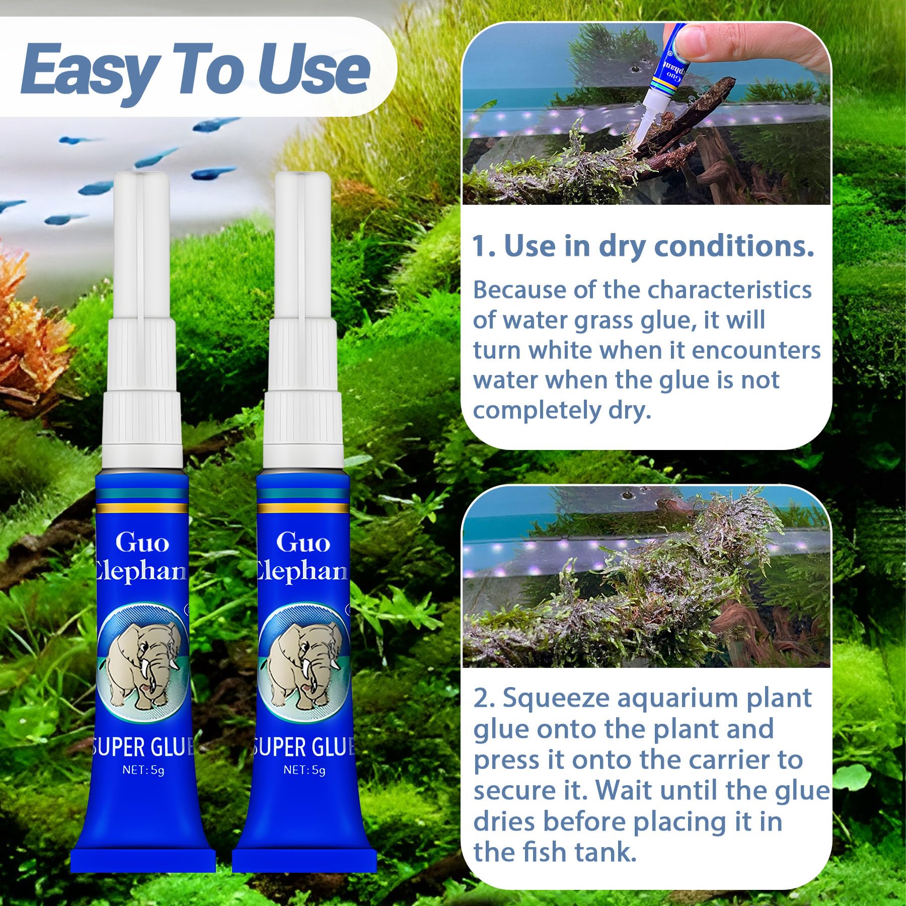 1DFAUL Aquarium Glue non-toxic formula safe for fish and plants