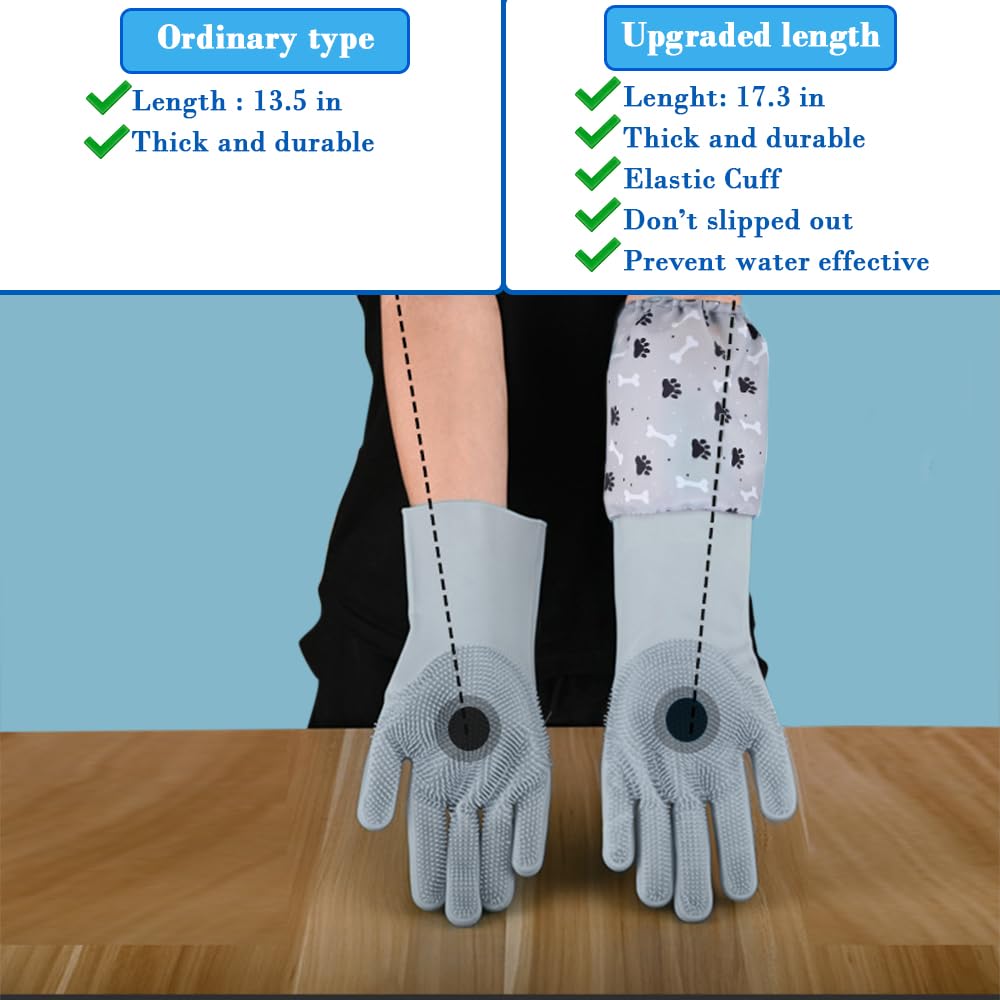 1TO3GO grooming gloves heat-resistant handle helps protect hands during washing.