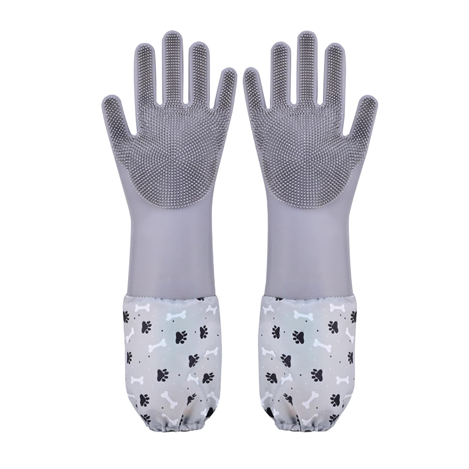 1TO3GO pet grooming gloves silicone-bristles close-up for gentle bath-time cleansing.