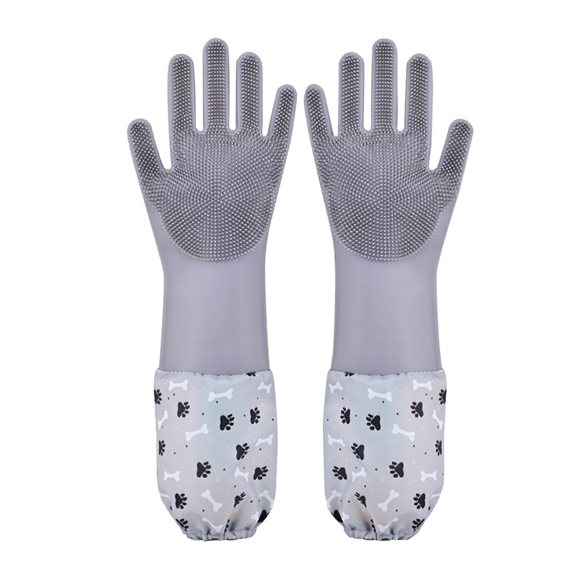 1TO3GO pet grooming gloves silicone-bristles close-up for gentle bath-time cleansing.