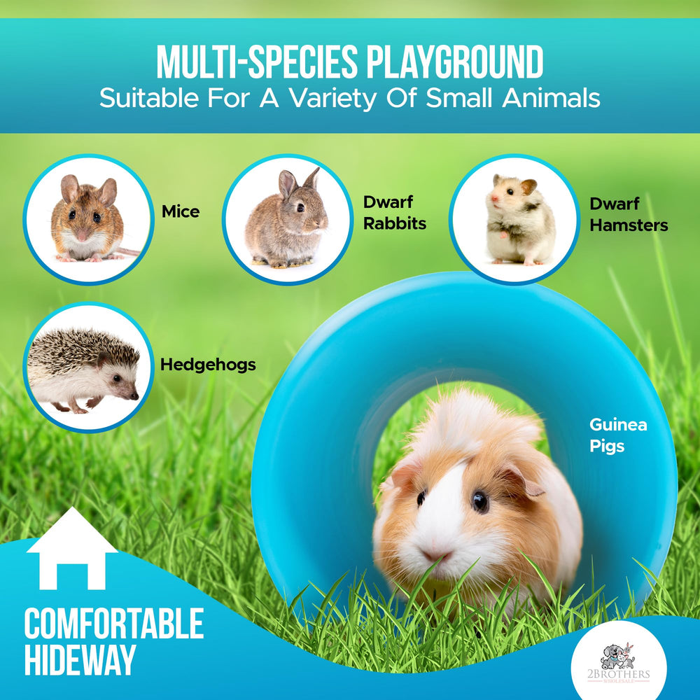 2 Brothers Wholesale small animal enrichment blue multi-species play image demonstrates variety.