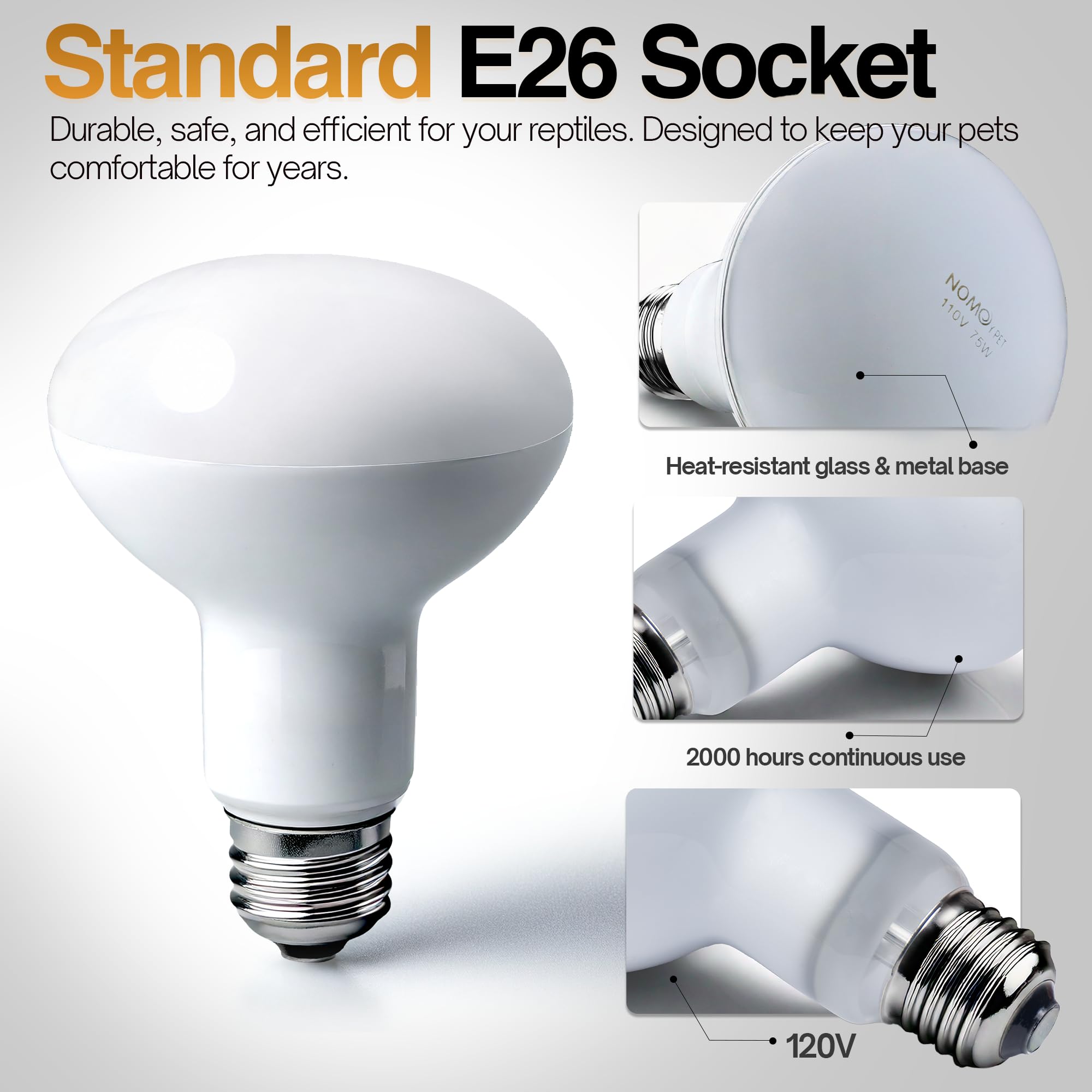 Energy-efficient 75W reptile bulb by 24 Nha&FACA reducing running costs