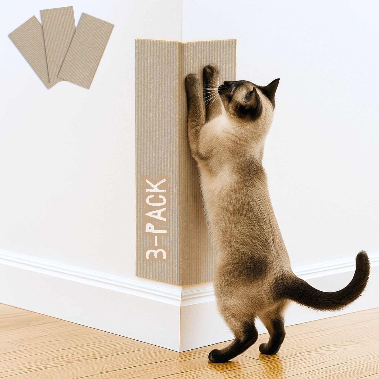 2ME Cat Scratch Mat beige front view for furniture protection and claw engagement