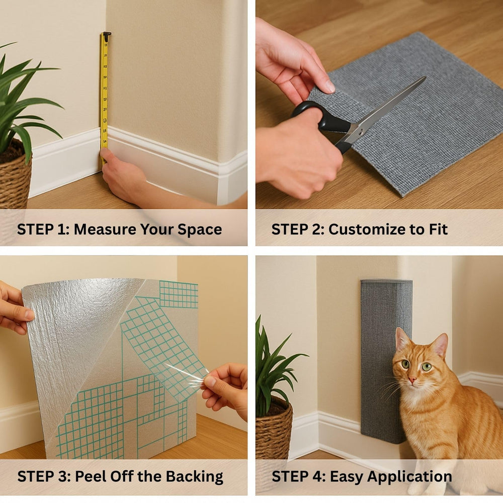 2ME Cat Scratch Mat wall-mount saves space with corner placement
