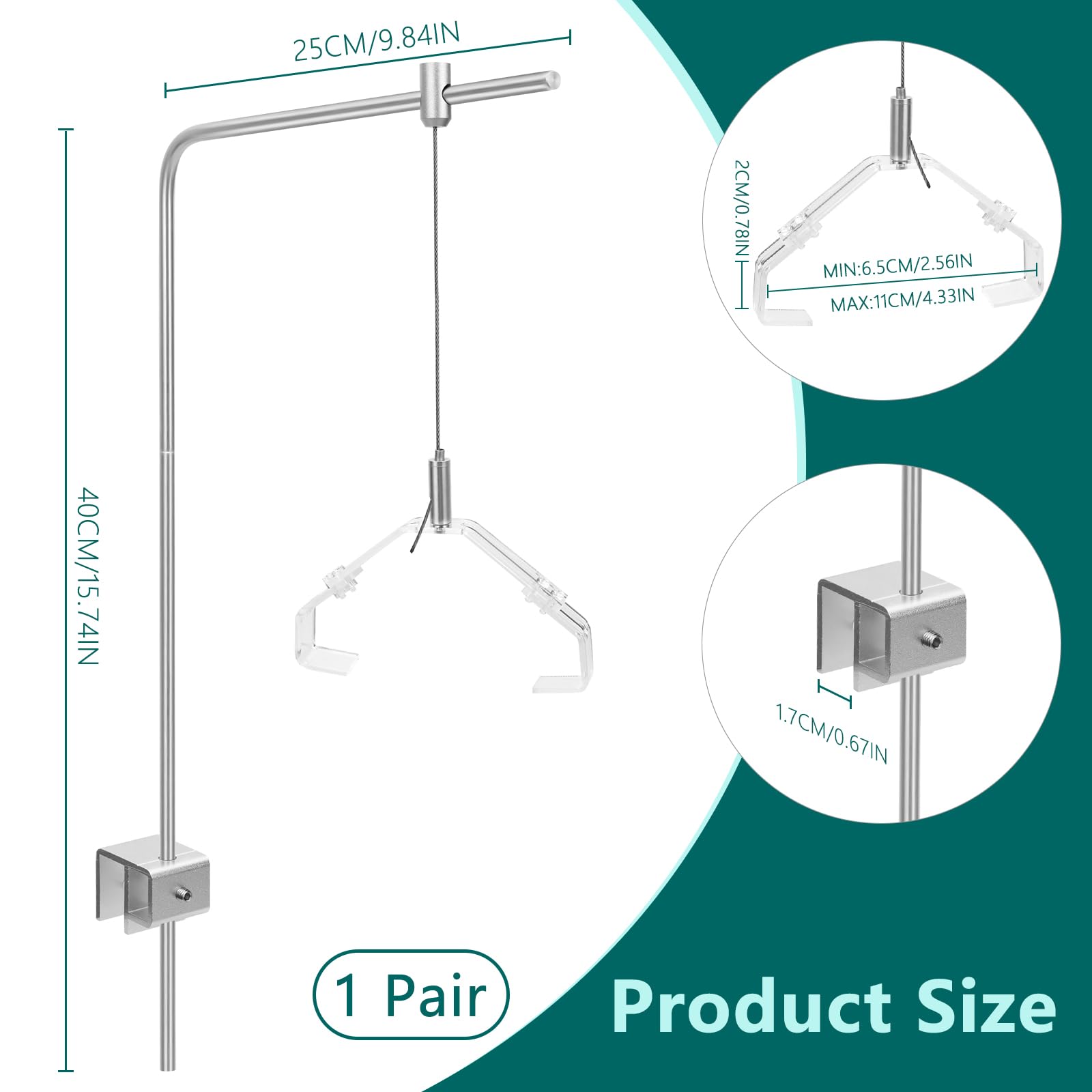 2Pcs Aquarium Light Rack adjustable-angle mount enables precise coral zone lighting