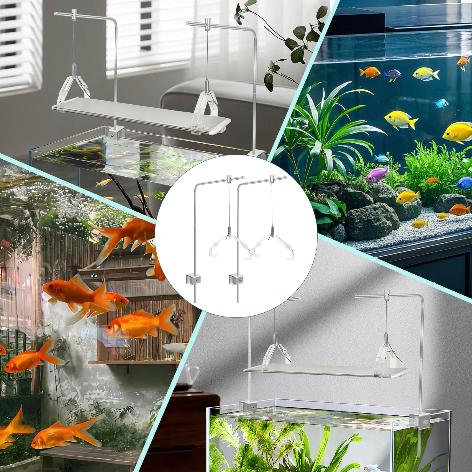 2Pcs Aquarium Light Rack reef-setup shows stable lighting with minimal wobble