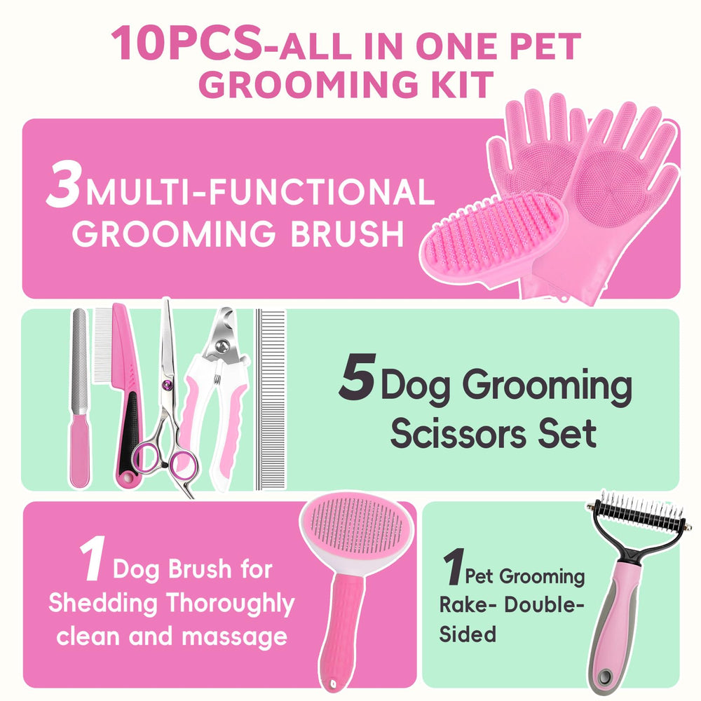 2TRUL bath grooming kit pet grooming rake detangles mats for comfortable brushing