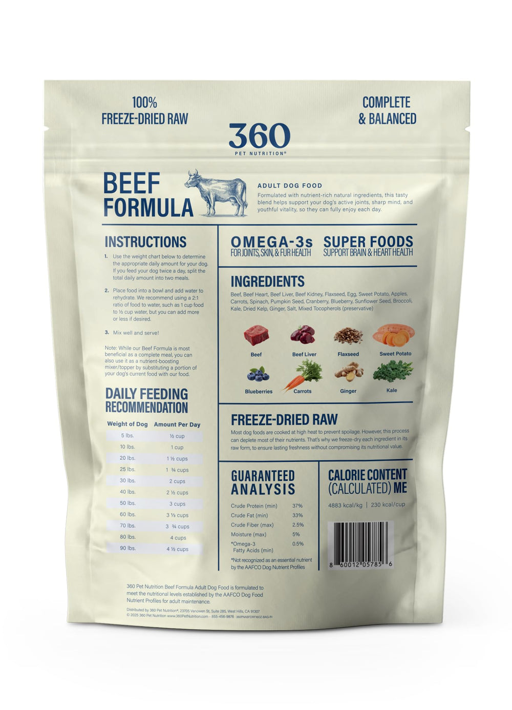 360 Pet Nutrition ingredients fruits veggies image—whole foods support variety