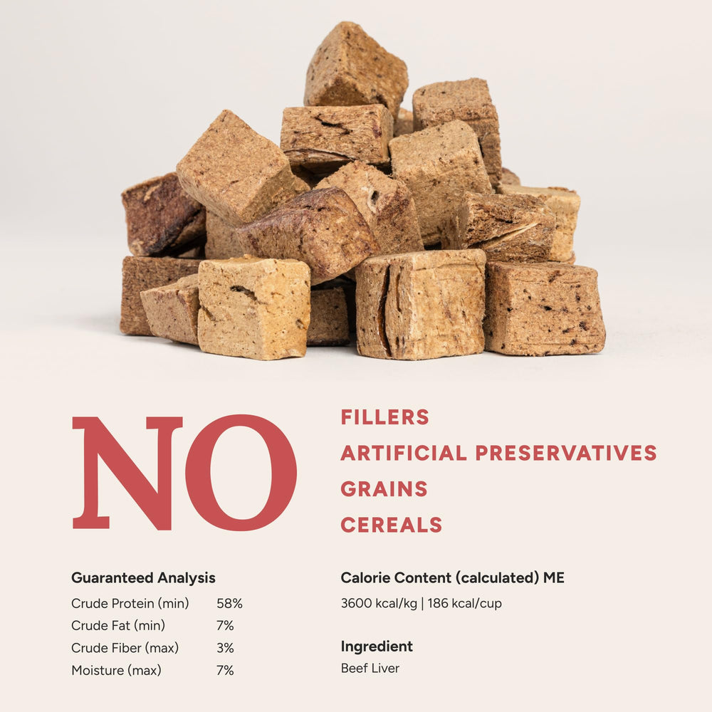 360 Pet Nutrition high-protein beef liver treats, easy-to-portion training rewards.