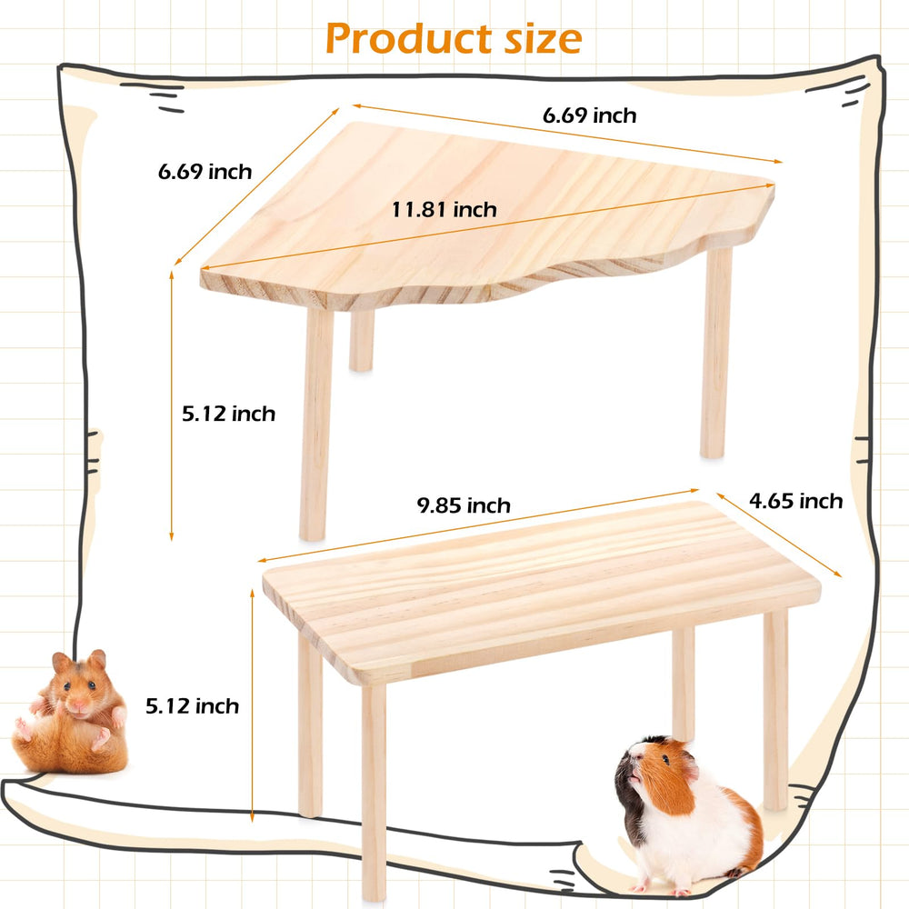 3BAO hamster platform natural pine material emphasizes safe untreated wood for curious pets.