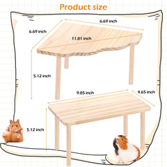 3BAO hamster platform natural pine material emphasizes safe untreated wood for curious pets.