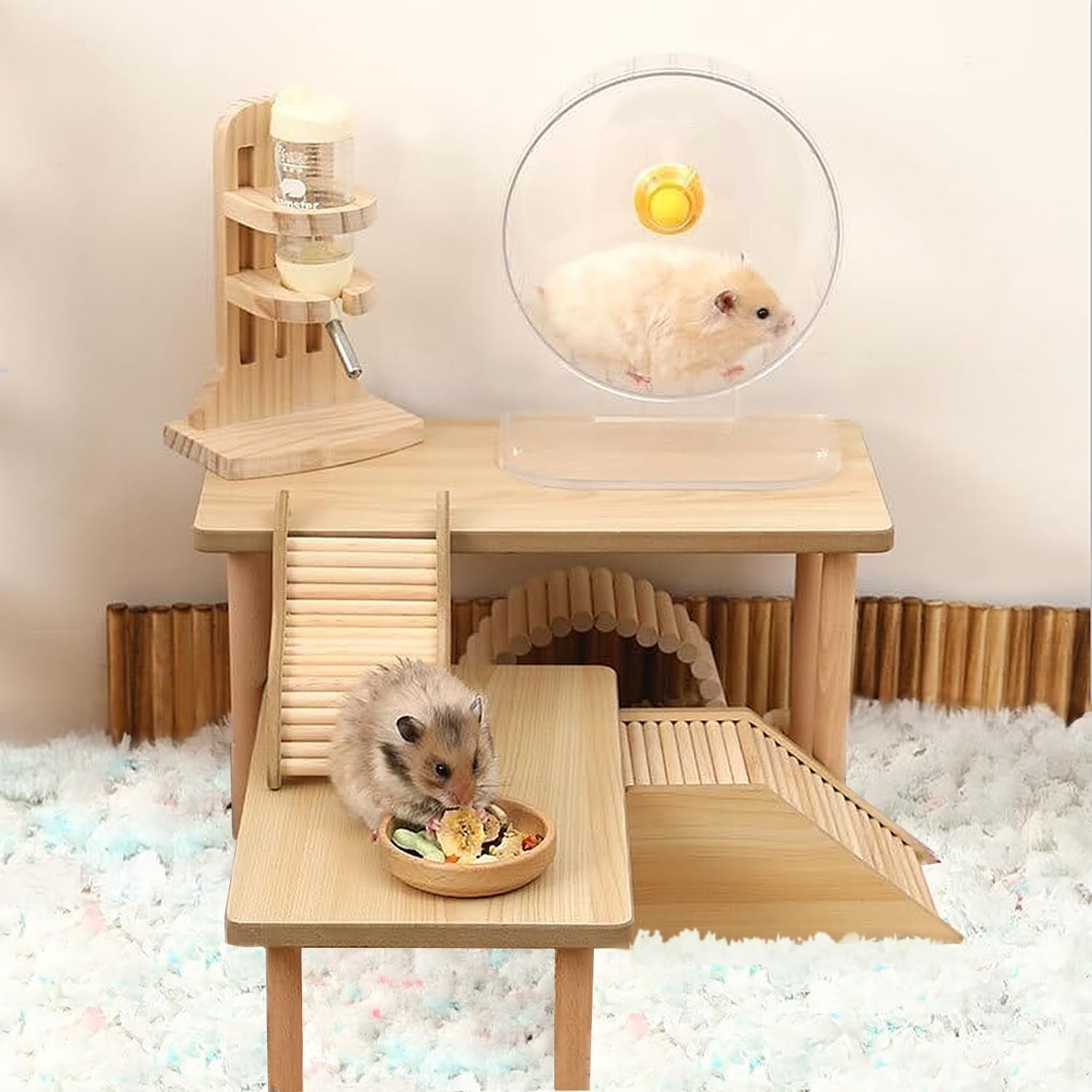 3BAO hamster platform rounded-edge safety highlights smooth surfaces for little paws.