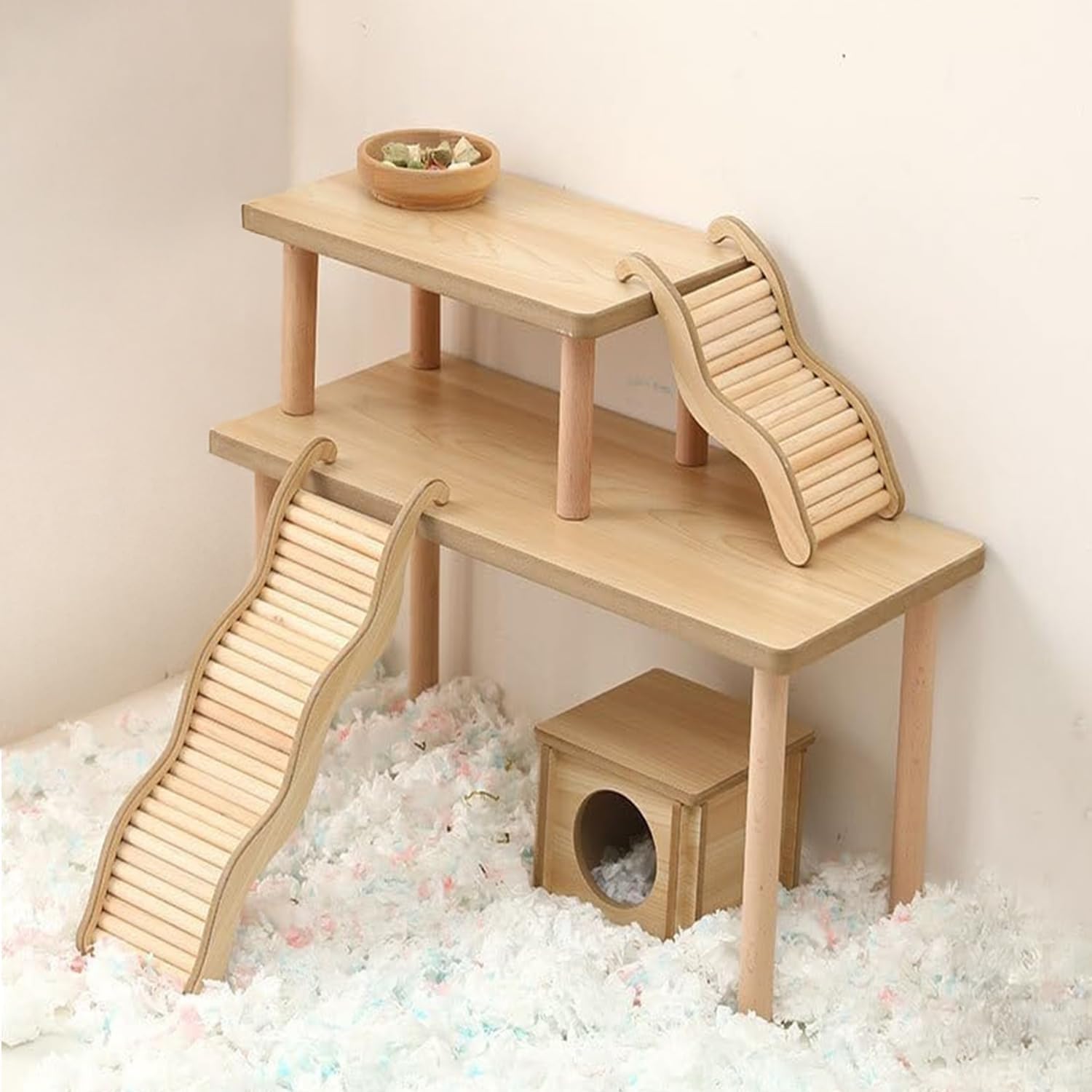 3BAO hamster platform solid wood construction with durable build for long-term use.
