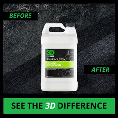 3D Fur Kleen 1-gallon bottle shown for large-area use on carpets.