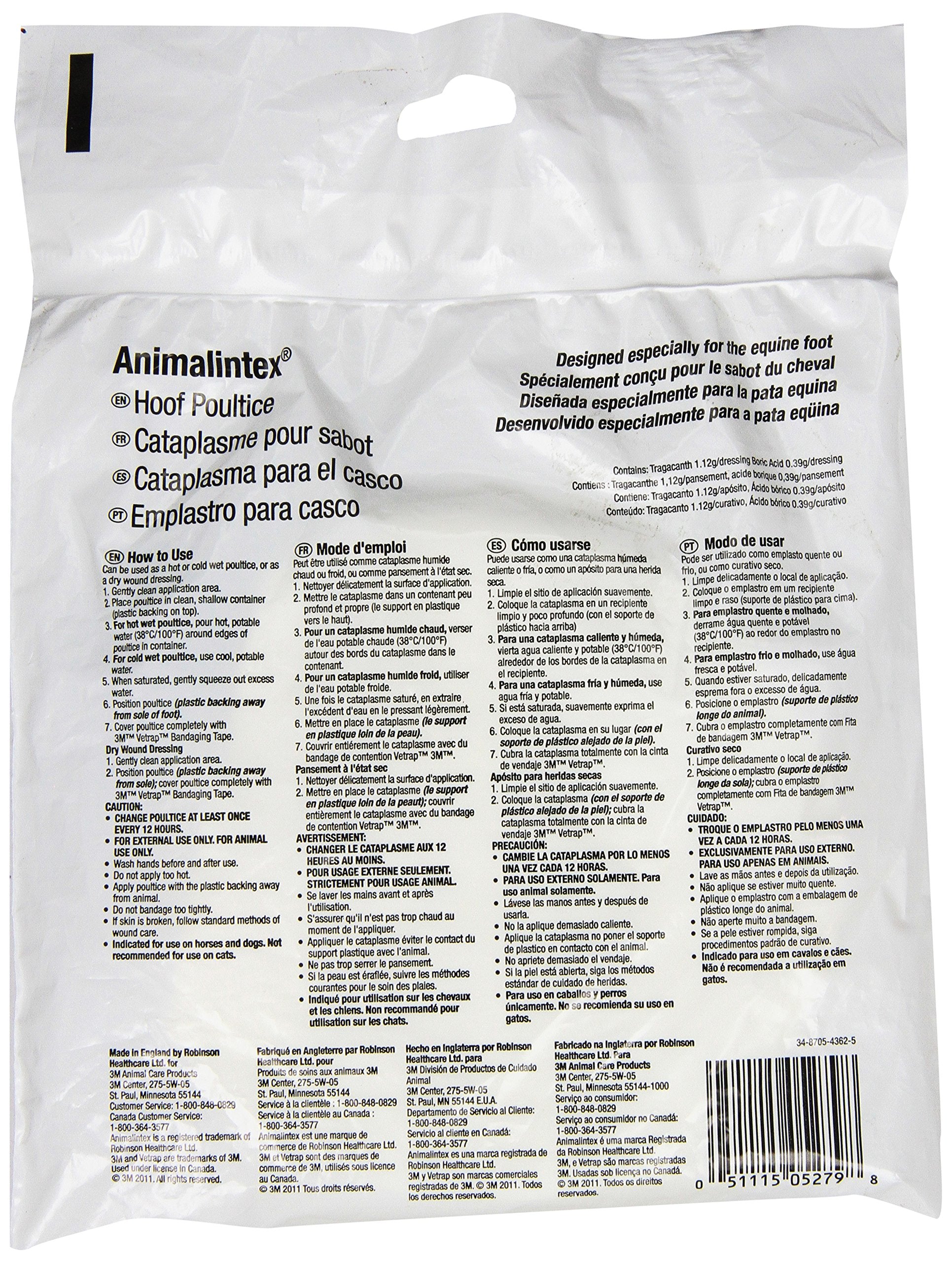 Closeup of 3M Animalintex Hoof Pads 1395 showing cotton wool pad for soothing hoof care