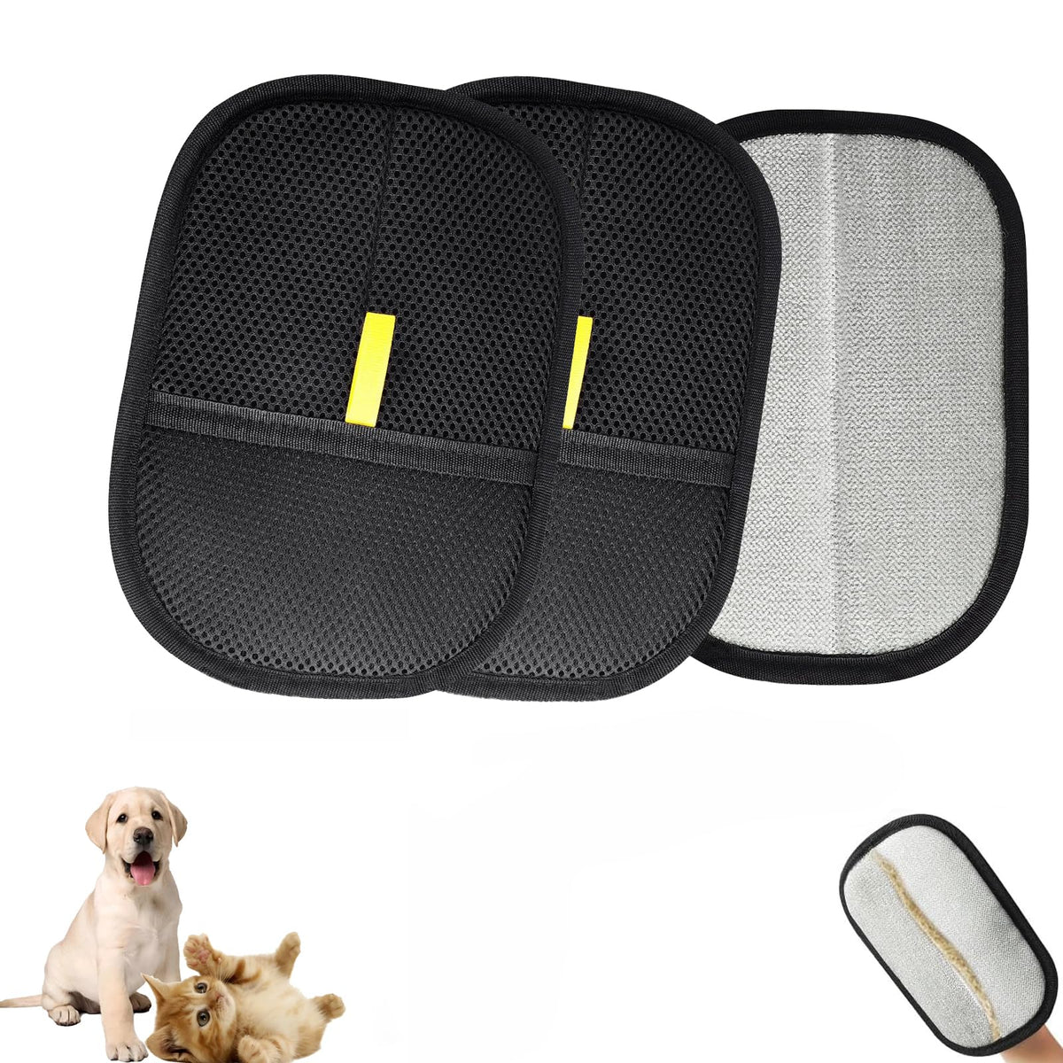 3Pcs Pet Hair Removal Glove close-up showcases soft material for gentle grooming