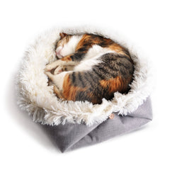 4CLAWS furry pet bed mat cat-using flat surface – easy to rest after play