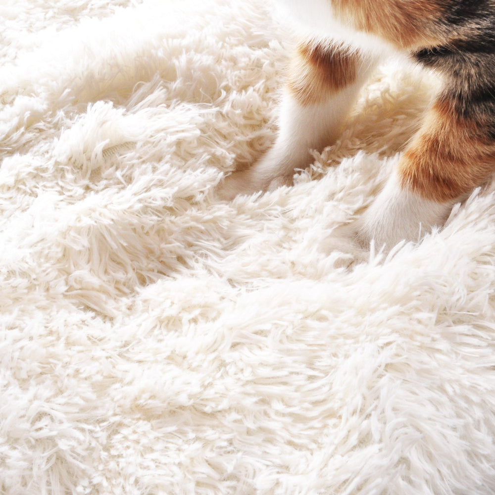 4CLAWS furry pet bed mat folded bed rim – secure cozy enclosure for pets