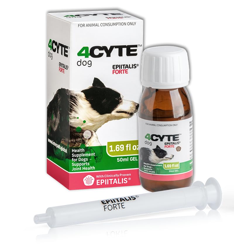 4CYTE Epiitalis Forte dog gel bottle front view for convenient joint support