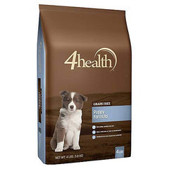 4health grain-free puppy kibble in a bowl supports digestion and a shiny coat.