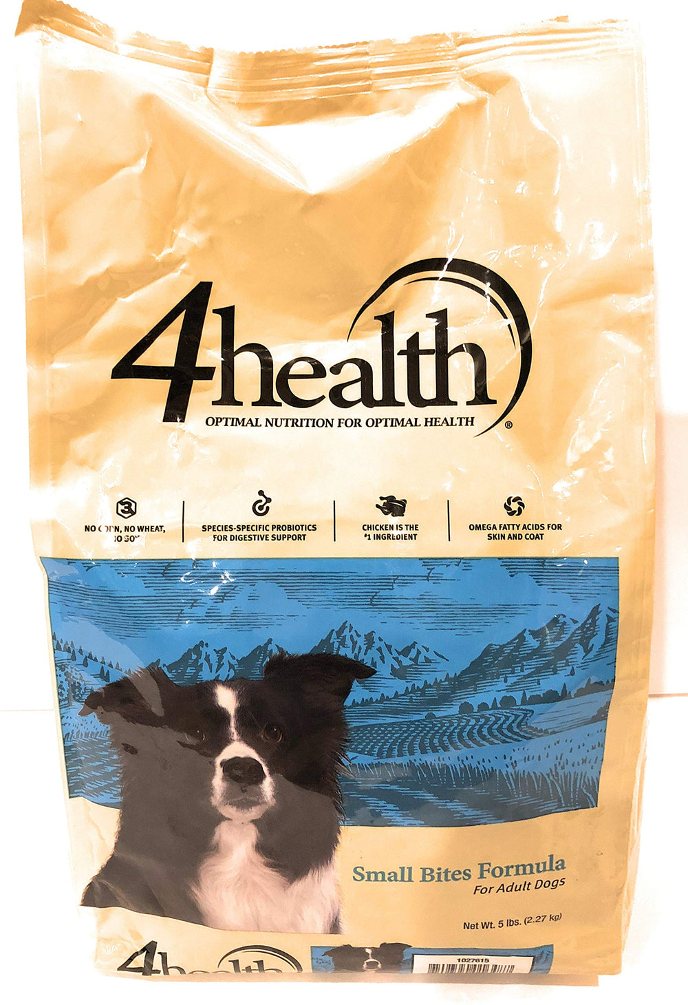 4Health Small Bites formula dog food bag highlighting wholesome grains for lean body conditioning