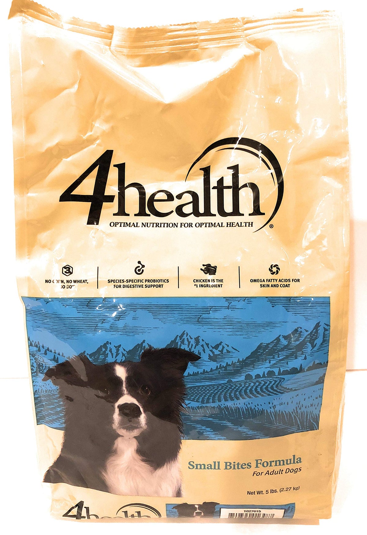 4Health Small Bites formula dog food bag highlighting wholesome grains for lean body conditioning