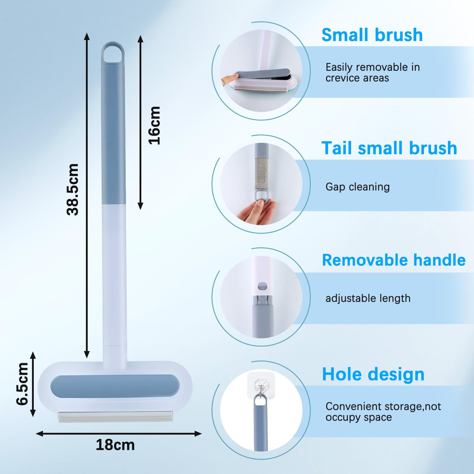4in1 Pet Hair Remover tail brush reaches crevices for deep upholstery cleaning