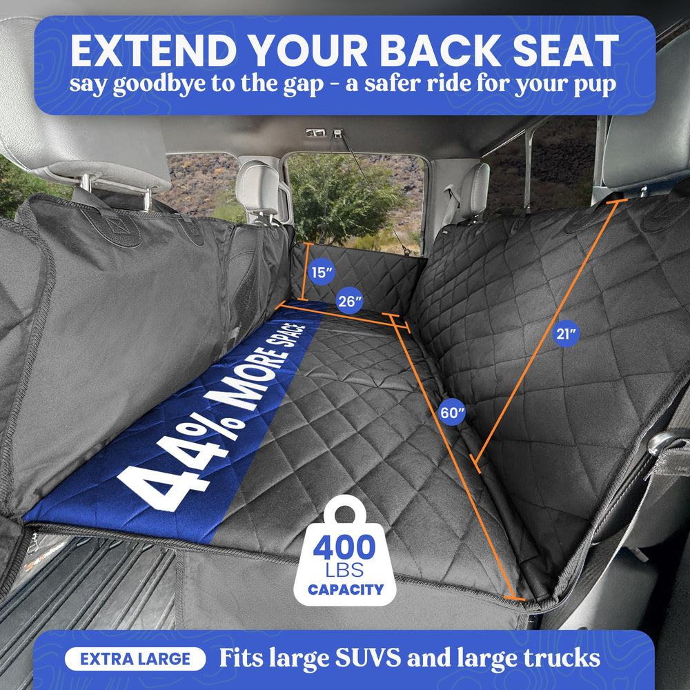 4Knines back seat extender side panel demonstrates easy dog entry