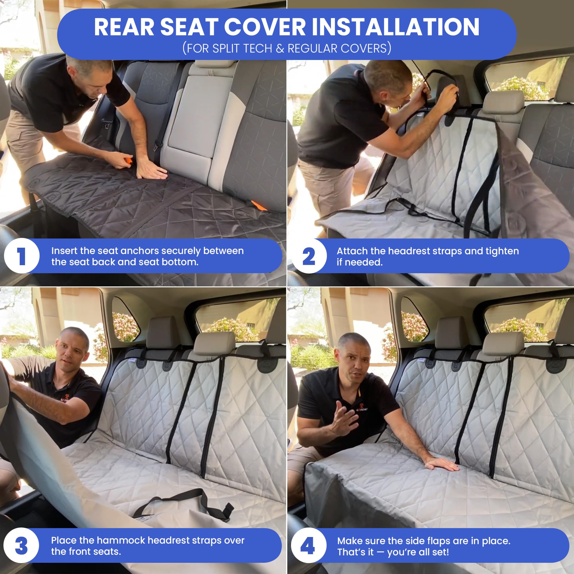 4Knines backseat cover easy maintenance with wipe down or machine wash