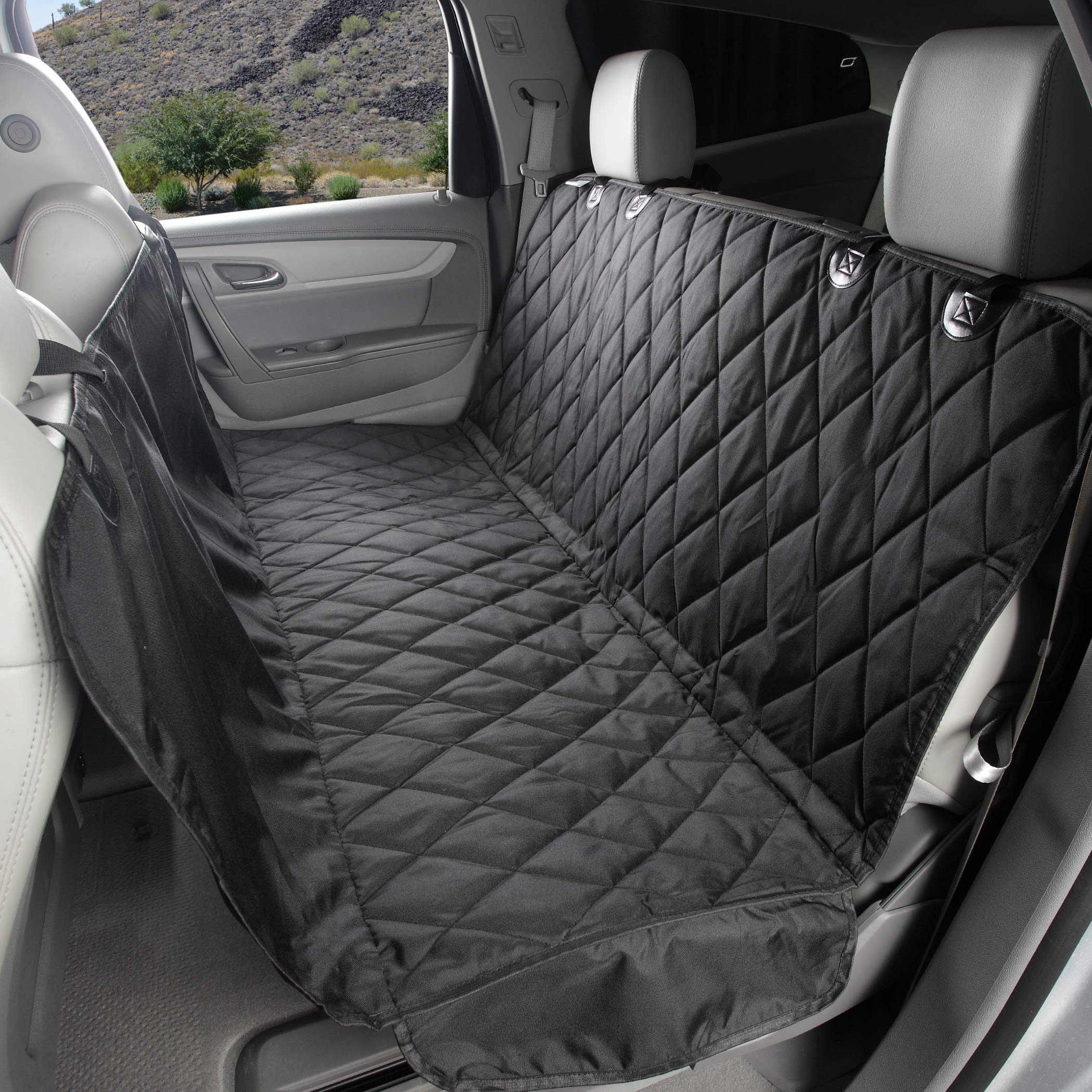 4Knines dog backseat cover hammock setup protects seats and keeps pets secure on trips