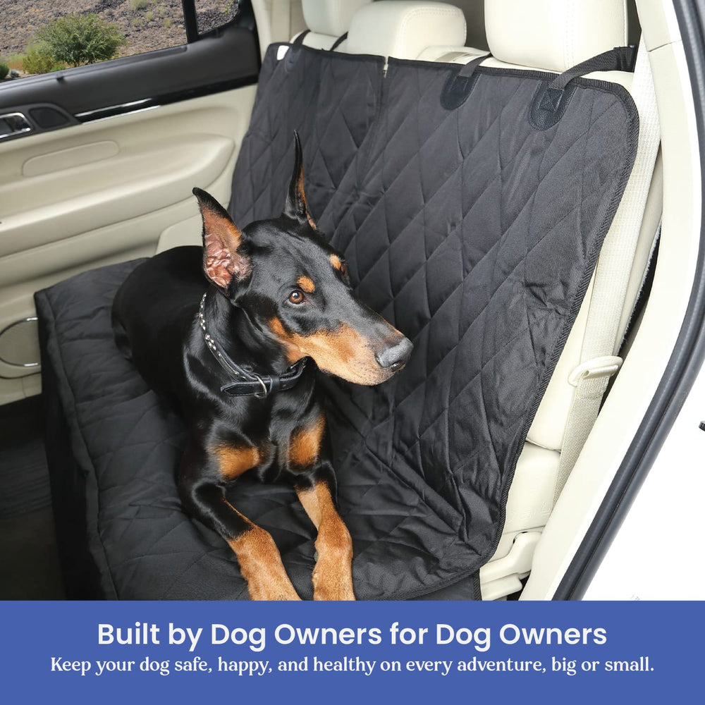 4Knines dog seat cover backseat non-slip backing stays put during travel.